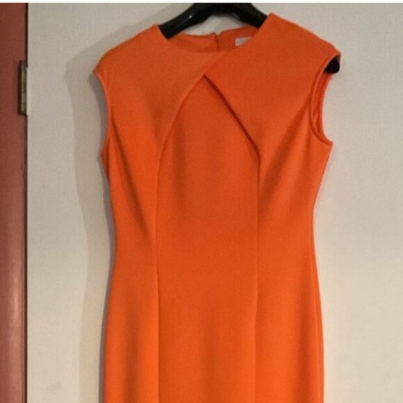 New York & Company Orange Sleeveless Sheath Dress | Size M - Picture 8 of 8